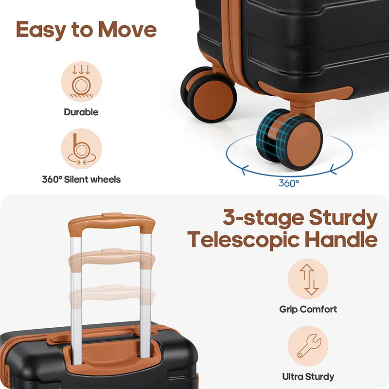 Miusse 3-Piece ABS Hardshell Luggage Set