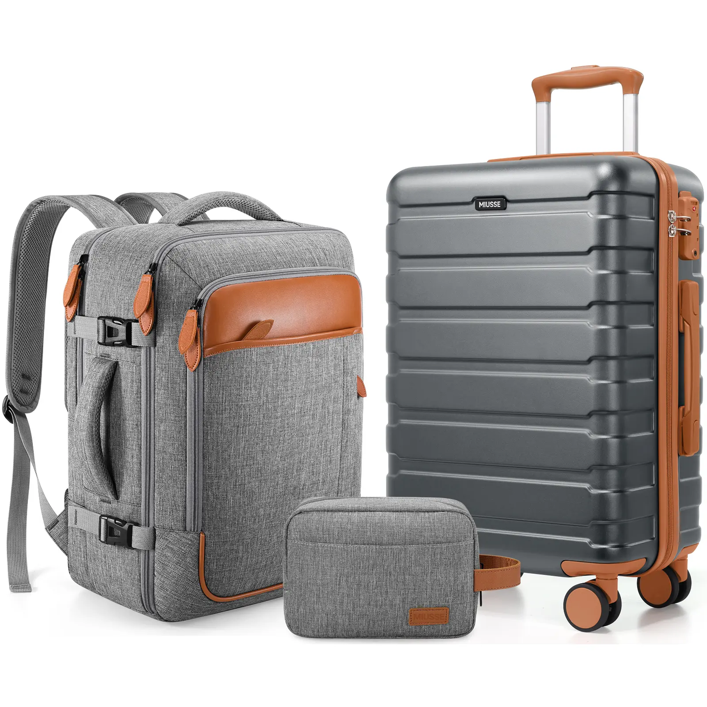 Miusse 3-Piece ABS Hardshell Luggage Set